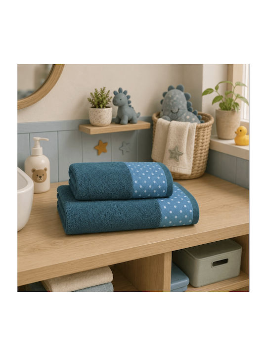 Set of Baby Towels 2pcs Polka Dot Weight 480gsm Set of Baby Towels 2pcs Polka Dot Weight 480gsm