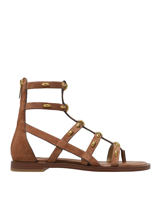 Leather Women's Sandals Tabac Brown