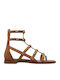 Leather Women's Sandals Tabac Brown