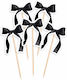Party Toothpicks Black Bows 5 Pieces