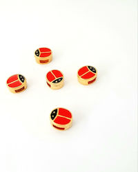 Metallic Gold Ladybug Motif 5 Pieces