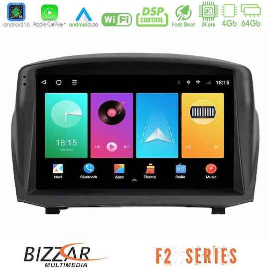 Bizzar Ηχοσύστημα Αυτοκινήτου για Ford Fiesta 2008-2012 (Bluetooth/USB/WiFi/GPS/Apple-Carplay/Android-Auto) με Οθόνη Αφής 9"