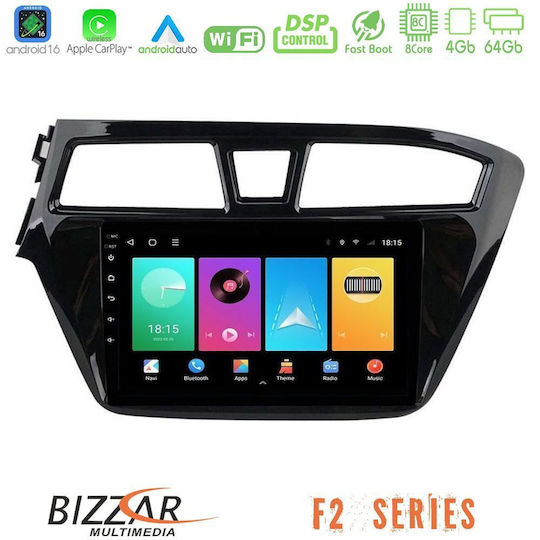 Bizzar Car Audio System for Hyundai i20 2014-2018 (Bluetooth/USB/WiFi/GPS/Apple CarPlay/Android Auto) with 9" Touch Screen