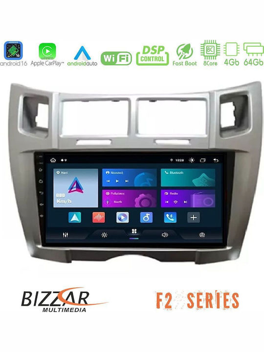 Bizzar Auto-Audiosystem Für Toyota Yaris 2025-2026 Bluetooth USB Eingebautes Wi-Fi GPS Apple CarPlay Android Auto Mit Touchscreen 9 Zoll