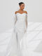 Maxi Wedding Dress Strapless Off-Shoulder with Lace Off Shoulder