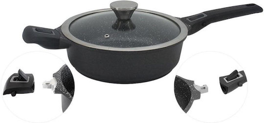 Sapir Cast Aluminum Pan with Lid with Stone Coating 28cm