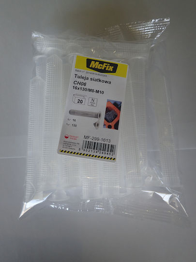 McFix Plastic Screw Anchors 16x130mm 20 Pieces