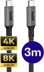 Buddi Flex Video Cable USB-C Male - USB-C 240W Black 3m Buddi Flex Video Cable USB-C Male - USB-C 240W Black 3m