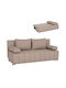 Kend Three-Seater Sofa Bed with Storage Space Light Beige 188x85x82 cm