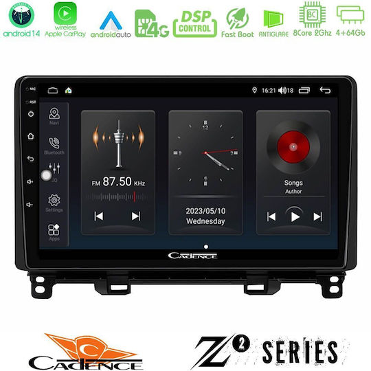 Cadence Z2 Серия 8core Android14 4+64gb Honda Jazz Rhd 2021-2025 Навигация Мултимедийна Таблетка 10" Carplay & Android Auto