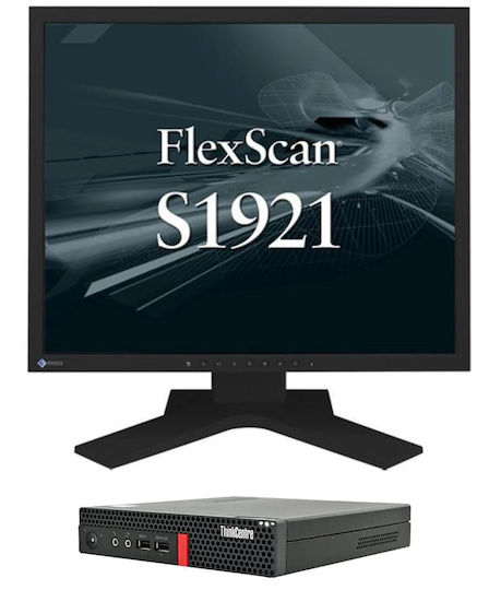 Lenovo ThinkCentre M910x + 19" Monitor Refurbished Grade A (Core i3-6100T/4GB/180GB SSD/W11 Pro)