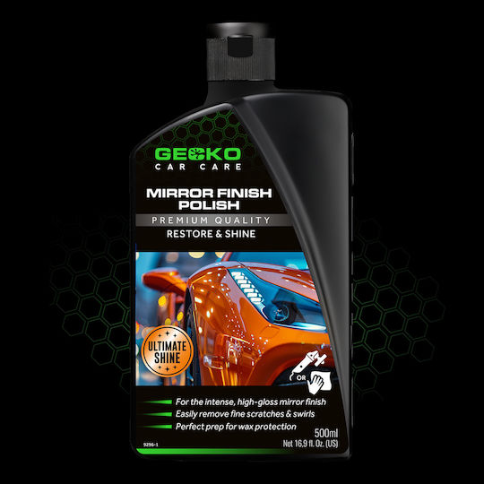 Gecko Spiegelglanzcreme 500ml. Bietet Extremen Spiegelglanz Maximale Tiefe des Lackes – Entfernt Leichte Kratzer Feines Wachs, Überlagerungen, Mattstellen – Perfekt Als Finish-Lack Zur Korrektur Oder Zur Auffrischung Des Glanzes