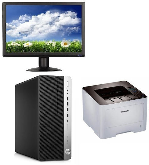 HP EliteDesk 800 G3 Tower + 24-Zoll Bildschirm + Überarbeiteter Grade A Drucker (Core i7-7700/8GB/512GB SSD/W11 Pro)