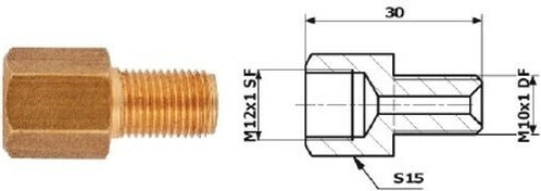 Σύνδεσμος Εσωτερικών Σωλήνων Φρένων M 12x1 Sf + Εξωτερικών M 10x1 Df