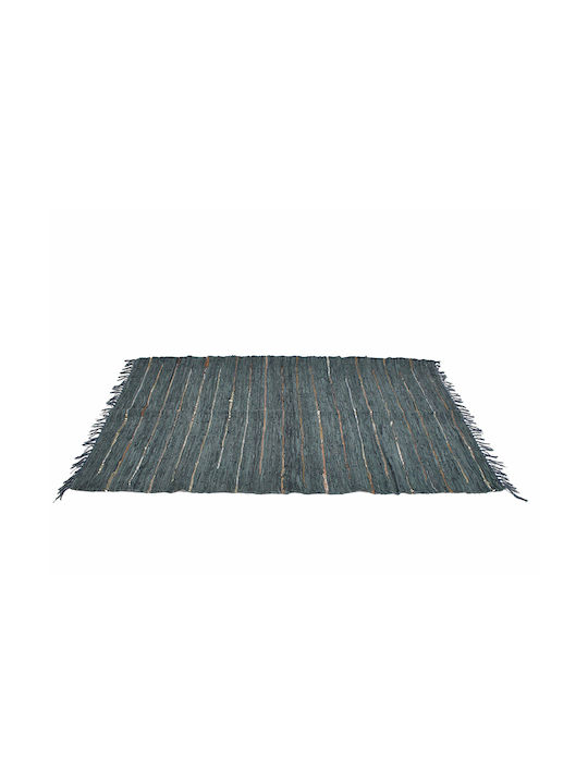 Zaros Covor Rectangular Din Piele Albastru Petrol 180x120cm