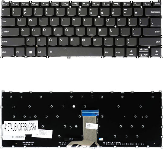 Клавиатура за лаптоп Keyboard Lenovo Ideapad Slim 3 14iru8 14abr8 14amn8 14iah8 14irh8 5cb1l49404 5cb1l49242 US Backlight No Frame Сива КОД.441574usnofrblgray
