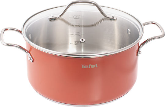 Tefal Sensation Βαθιά Κατσαρόλα Orange