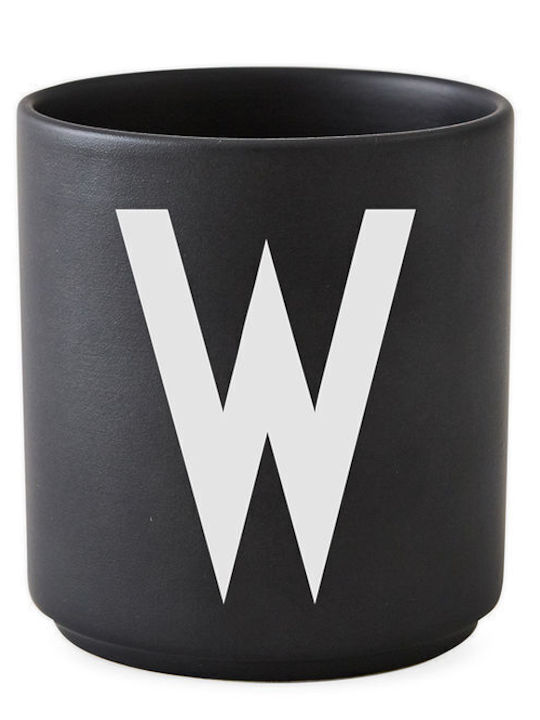 W Coffee Cup Made of Black Porcelain