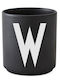 W Coffee Cup Made of Black Porcelain