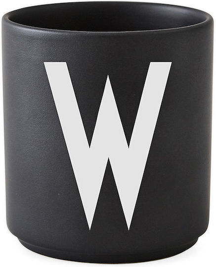 W Coffee Cup Made of Black Porcelain