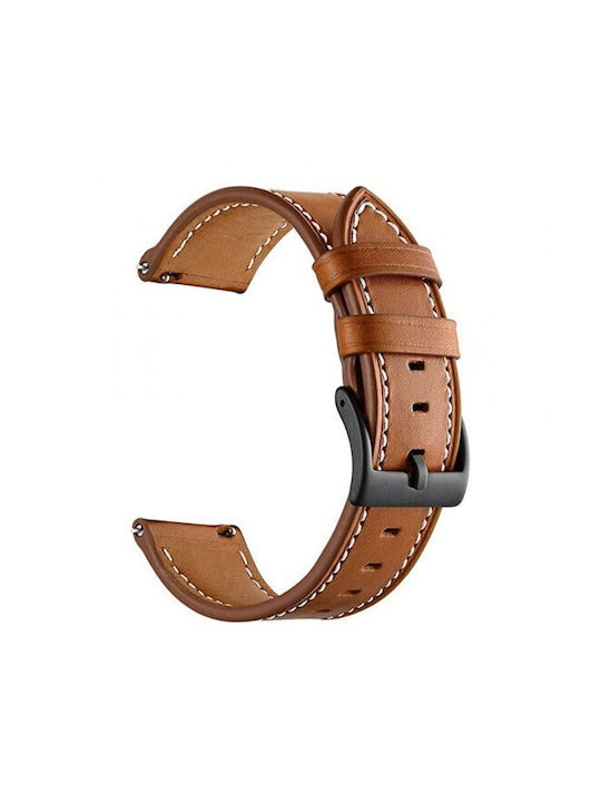 Leather Stitch Line Amazfit Bip 6 46mm 22mm Brown