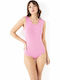 Velvet Touch Damen-Bodysuit Micromondal Ärmellos Rosa 1118r