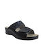 Damen Flache Sandalen Marineblau