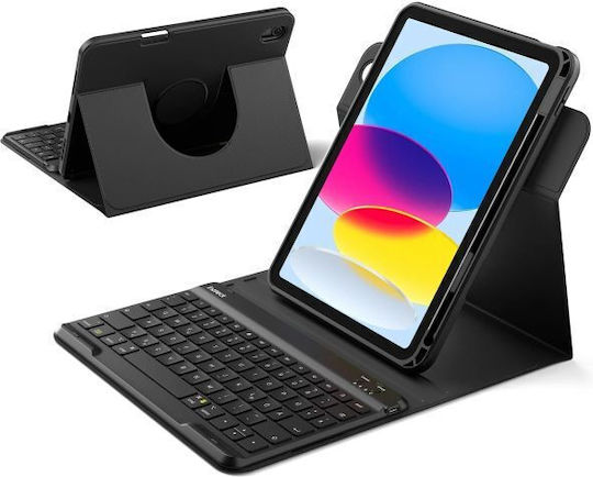 Inateck N0029 Black 360° Bluetooth Keyboard Case iPad 11 Inch A16 2025 iPad 10.9 Inch 10th Generation 2022