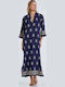 Summer Maxi Shirt Dress Blue