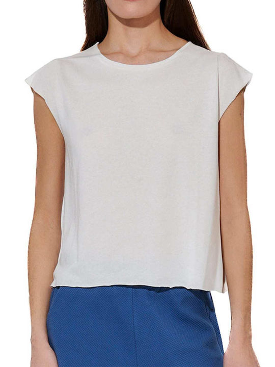 Body Action Γυναικείο Crop Top Offwhite