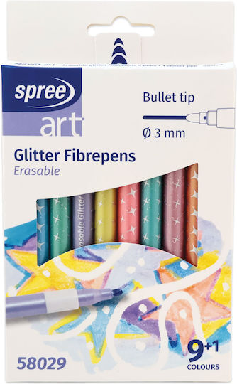Spree Weiße Zeichenstifte Zeichnung 3mm Magisch mit Glitzer Set 12 Stück
