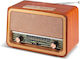 Forever JB-120 Retro Tischplatte Radio Mit Batterie Mit Bluetooth Und USB Braun