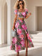 Σετ με Ψηλόμεση Maxi Φούστα Πουά Fuchsia