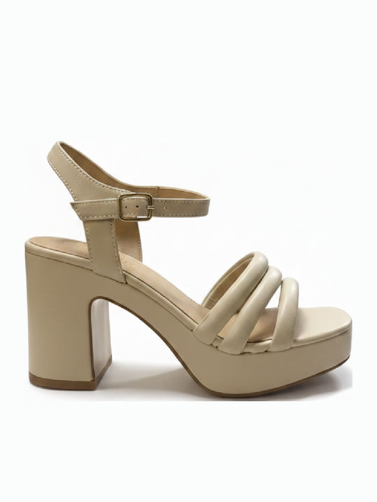 Beige Sandals J-654-Beige