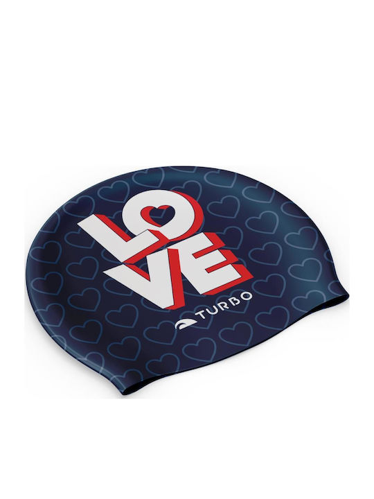 Turbo Love Wins Silicone Swimming Cap Turbo Blue Red