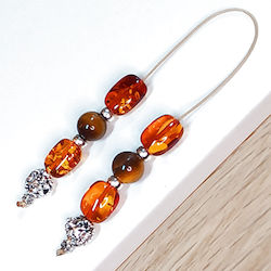 Handmade Begleri Natural Baltic Amber Natural Stone Tiger Eye