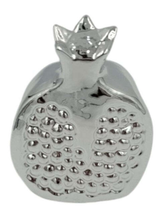 Christmas Decorative Half Pomegranate Porcelain 8.5x7cm 3 Silver Colours