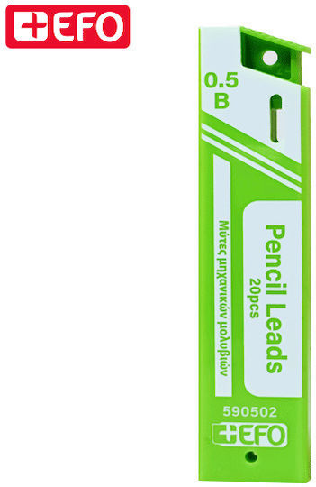 Mechanical Pencil Lead Refills +Efo 0.5mm B Package 20 Pieces