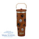 Nava "we Care" Handled Tumbler Thermos Stainless Steel 900ml Paw Prints with Straw and Handle