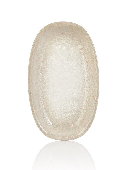 By Bone Oval Porcelain Serving Platter Beige 24x14.5cm