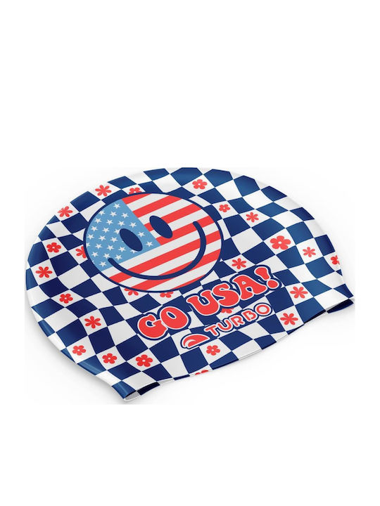 Turbo Silicone Swimming Cap Silicone Turbo Blue Red