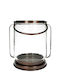 Zaros Glass Tabletop Bronze Lantern
