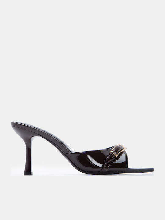 Luigi Patent Leather Mules With High Heel In Br...