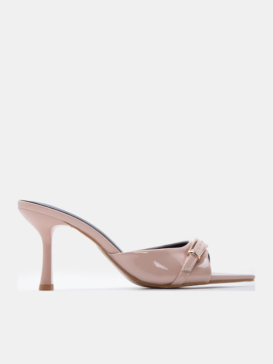 Luigi Patent Leather Mules With High Heel In Be...