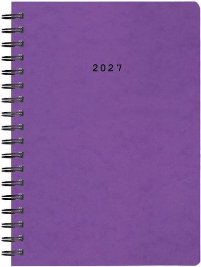Next Дневна Агенда Преспан 2027 Лилава Спирала 14x21см. (с Персонализация)