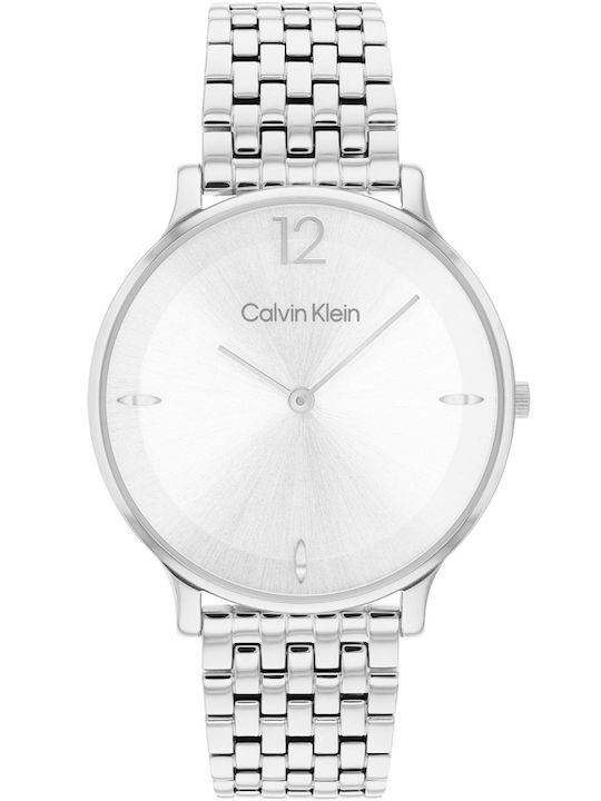 Calvin Klein Luxe Ceas Dama 34mm Baterie Cu Brățară Argintie Din Oțel Inoxidabil