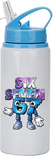 Бутилка Six-seven 600ml Бял Светлосин Капак