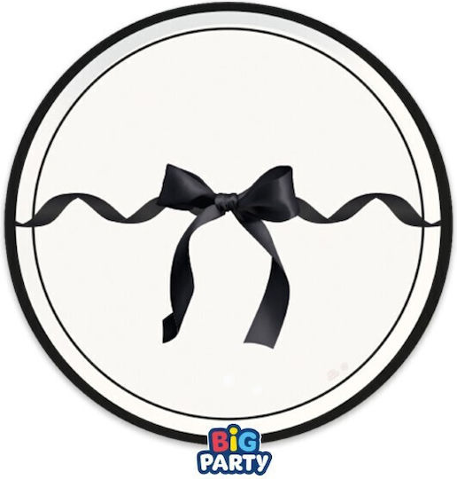 Плоча Хартиена За Храна 24см Tres Chic Черен Панделка 4 Бройки