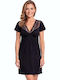 Donna Sommerliches Damen-Nachthemd Schwarz