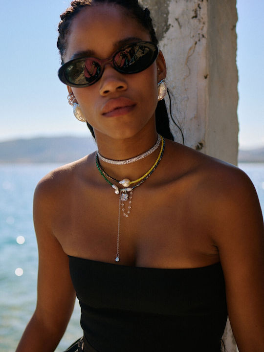 Kaleido Choker Επιχρυσωμένο με Ζιργκόν Γκρι